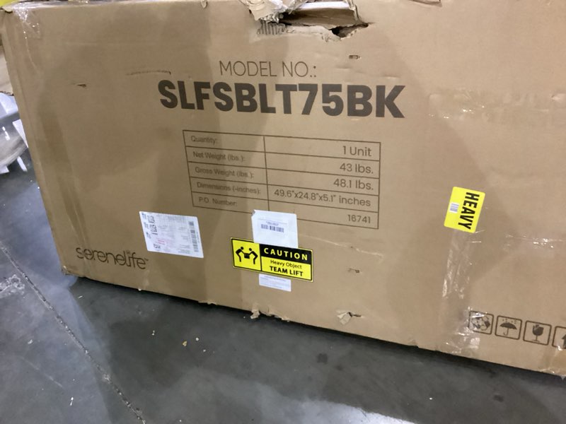 Condition photo showing New/Like New for SereneLife 48in Competition Sized Foosball Table - Height Adjustable Arcade Soccer Set for Home, Game Room, Man Cave - Includes 2 Balls & 2 Fold-Out Cup Holders, Natural B) Black