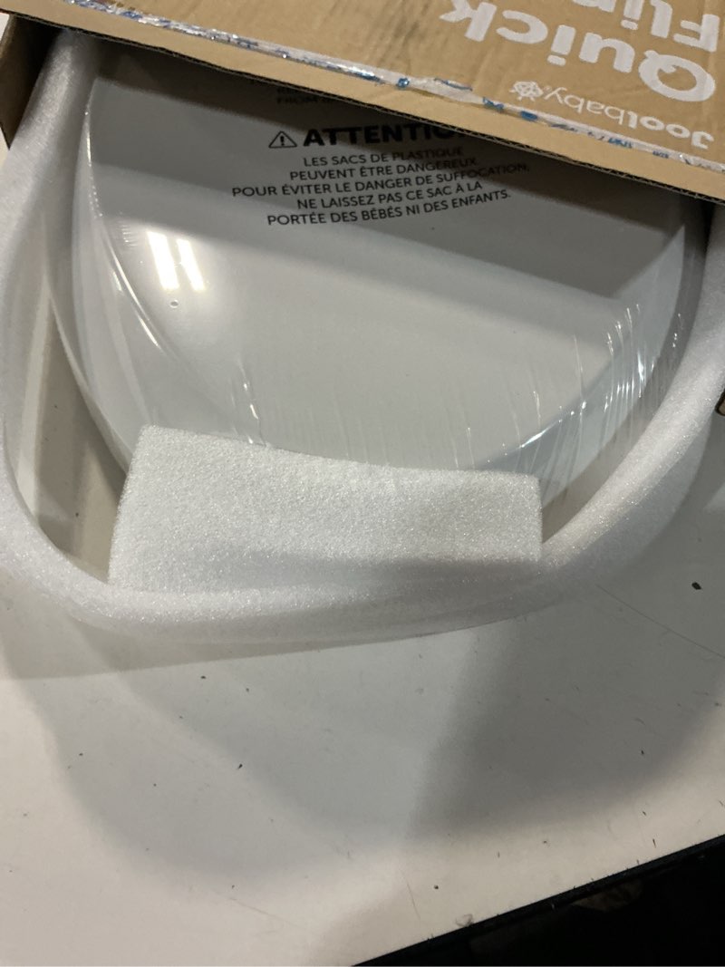 Condition photo showing New/Like New for jool baby quick flip toilet seat with built-in potty & splash guard for toddler training, slow close (elongated) oblong