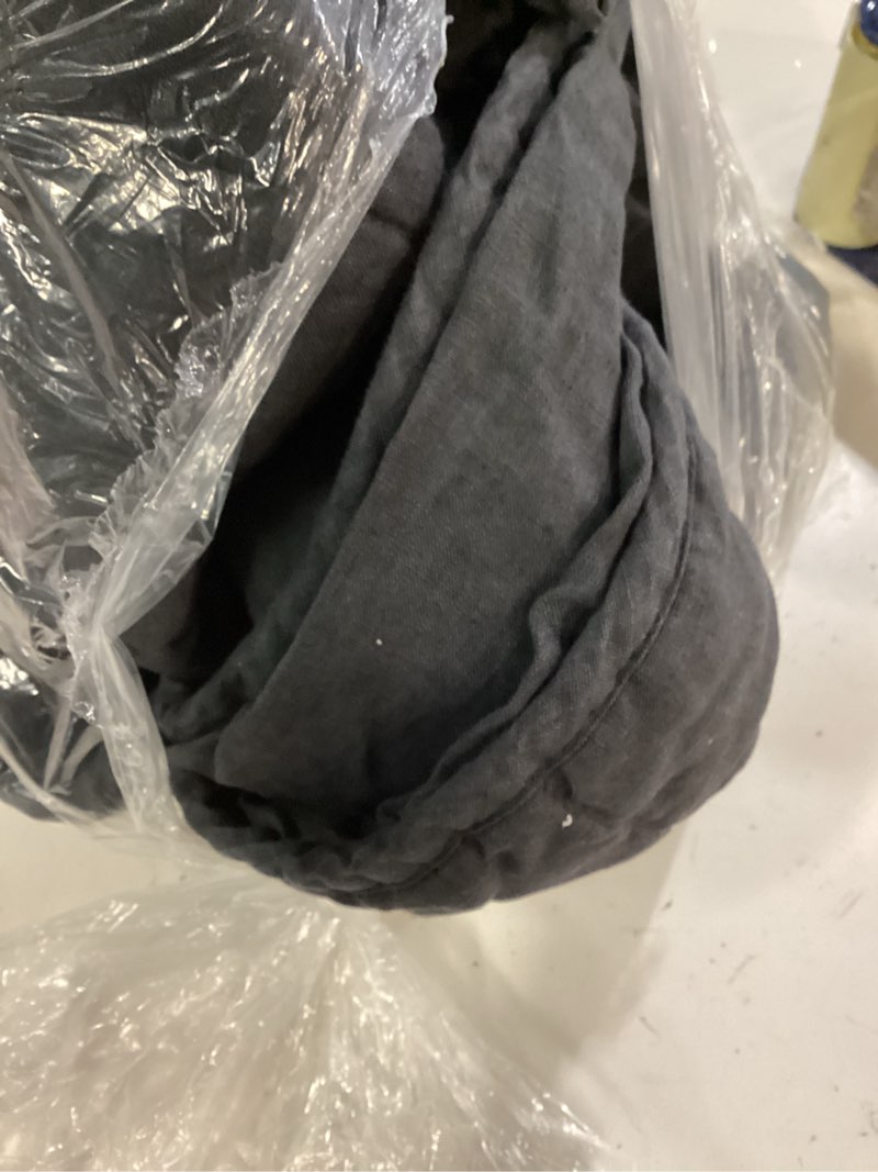 Condition photo showing Good Condition for european linen box quilted euro sham charcoal 26”x26”