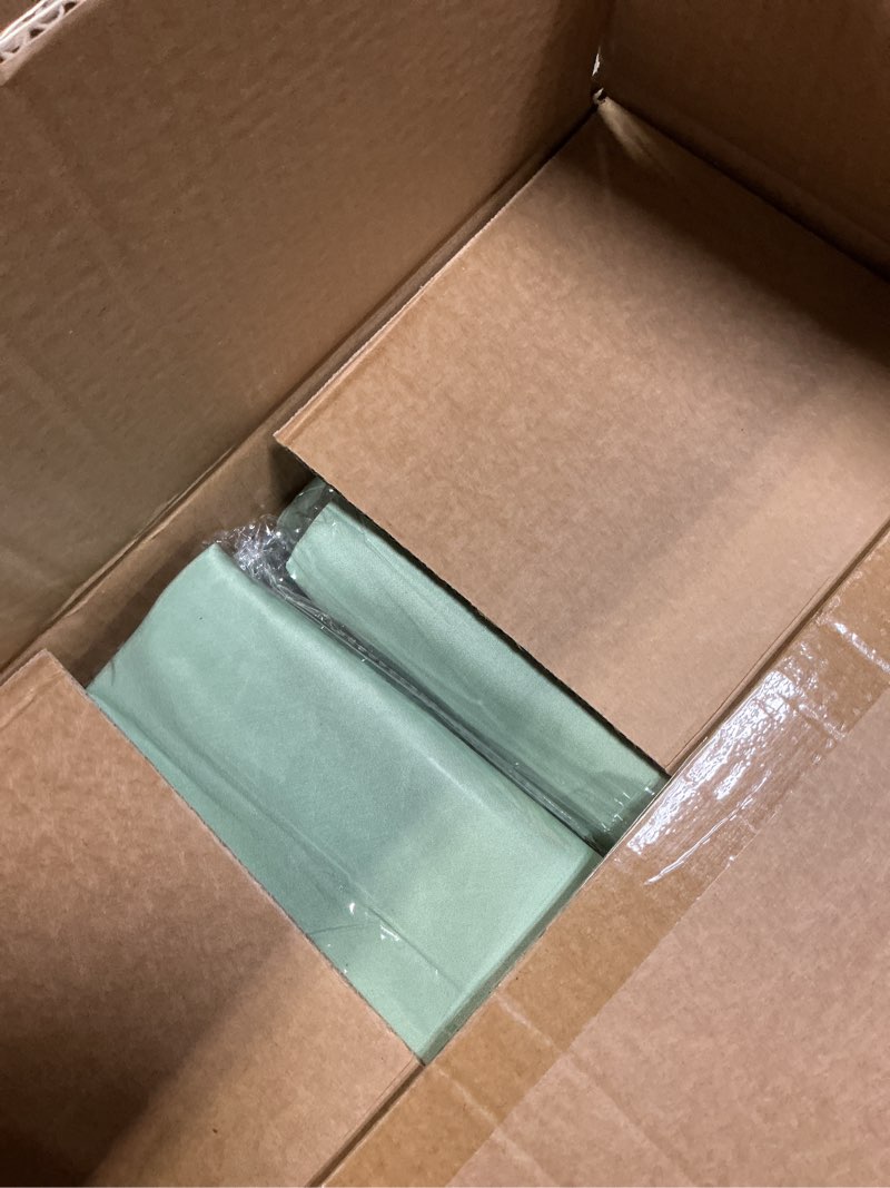 Condition photo showing New/Like New for Showgeous 12 Pack Sage Green Round Tablecloth 120 Inch Polyester Table Cloth for Round Tables Washable Decorative Fabric Table Covers for Wedding Dining Party Sage Green 12 Pack - 120 Inch Round