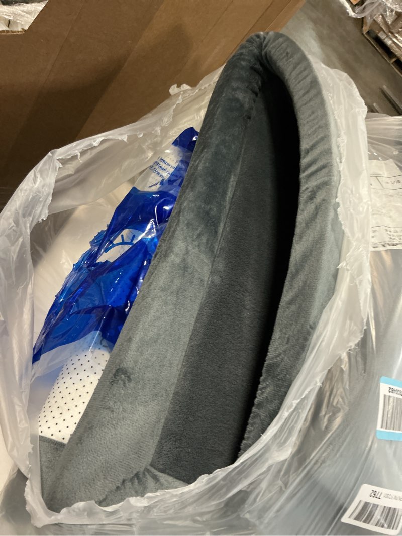 Condition photo showing As Is for Baby Play Mat for Floor,1.3" Thick Memory foam Tummy Time Mat,Soft Coral Velvet Nursery Rug,Extra Large Non Slip Crawling Mats for Living Room(Dark Gray)