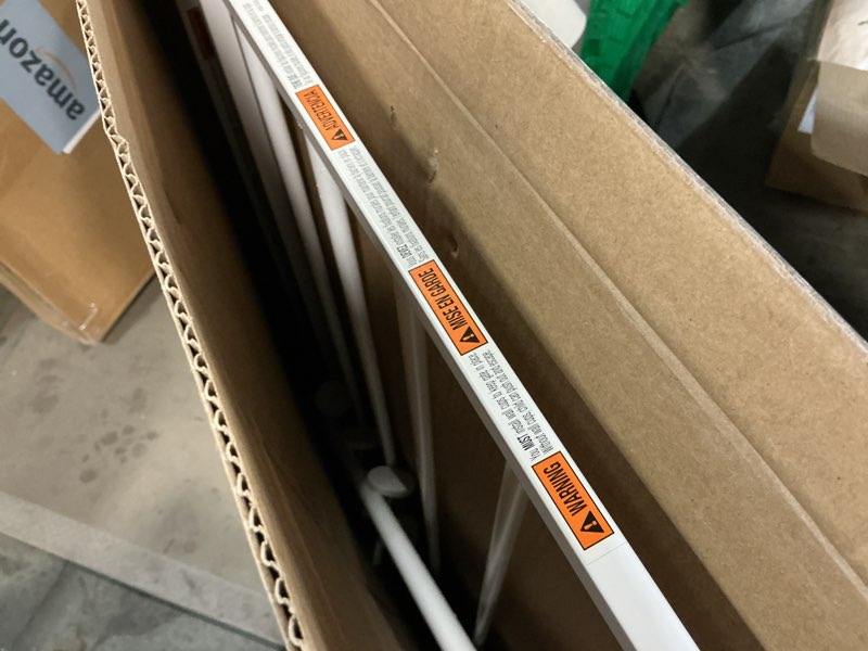 Condition photo showing As Is for Safety 1st Easy Install Walk Thru Baby Gate for Doorway With Door, Dog Gates, Fits 29"-38", Easy Install 28" Tall, White 1-Pack 29" to 38" Wide x 28" Tall White