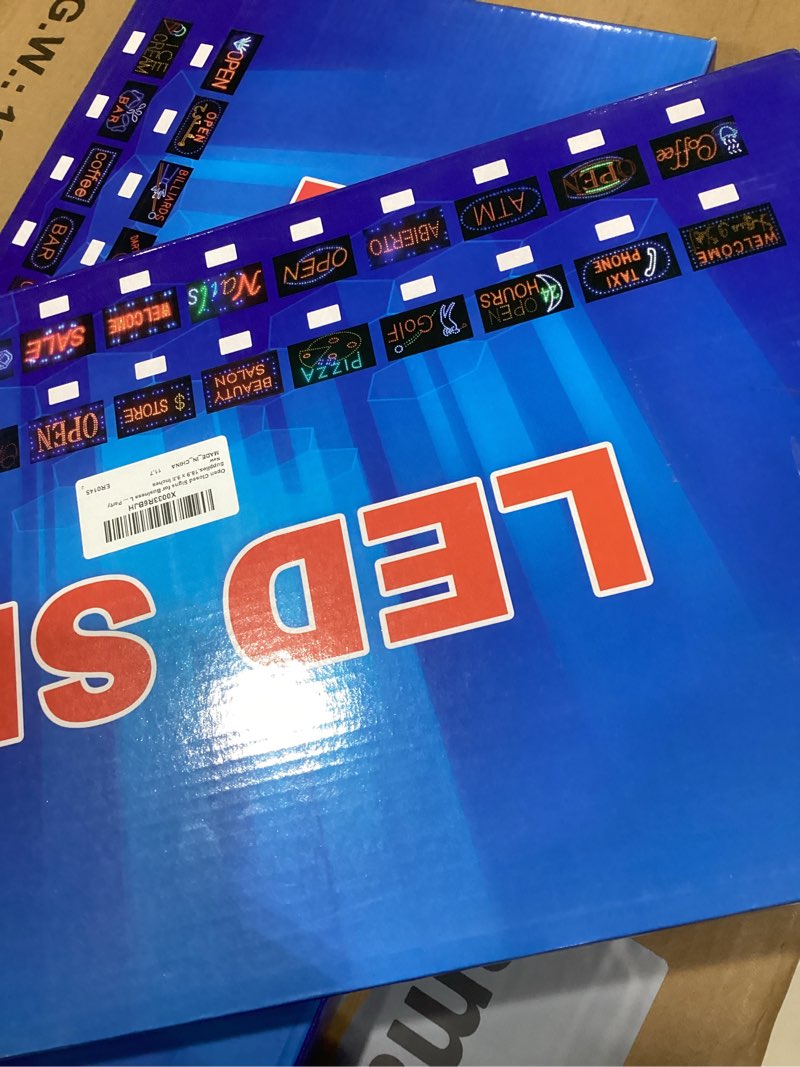 Condition photo showing New/Like New for Open Closed Signs for Business LED Open Closed Sign Light Open and Closed Sign Display Closed Neon Sign Coffee Open Sign for Bar Pizza Store Restaurant Hotel ATM Party Supplies,18.9 x 9.8 Inches