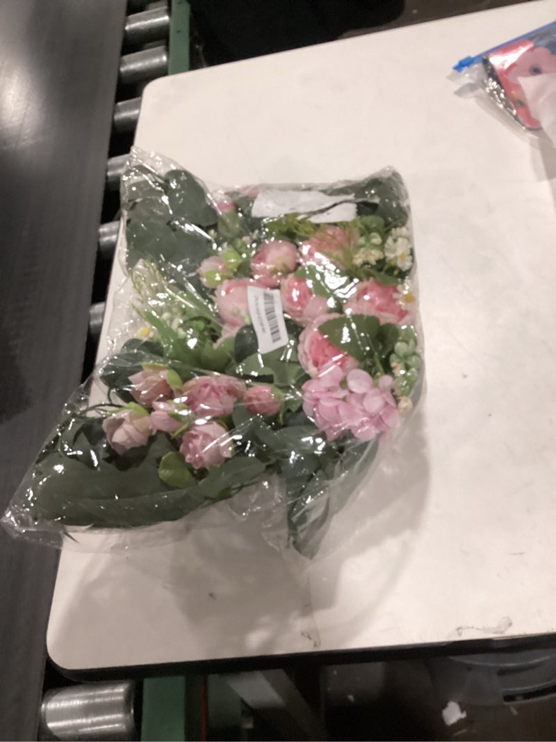 H&W 2pcs Artificial Wedding Arch Flowers for Wedding Sign, Floral Swag Dusty Decor for Reception Cer