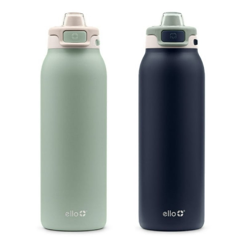 ello pop & fill 32oz. 2-pack stainless steel water bottle with quickfill technology