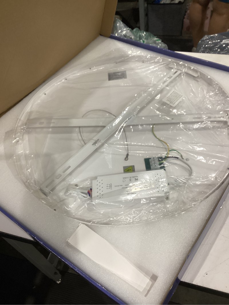 Condition photo showing Good Condition for homelist lx3 6000lm eye protection led flush mount ceiling light fixture, 24in 68w ultra-thin ceiling light for children's bedroom, infinite dimming & color adjustment, study/cinema/warm/relax mode 68w-23.6in