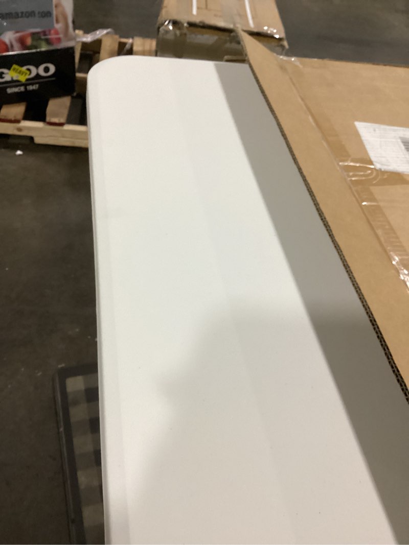Condition photo showing As Is for 6ft folding table heavy duty portable fold in half with handle 350lbs capacity thicker hdpe waterproof top steel frame with locking legs for indoor outdoor camping party events white 6ft