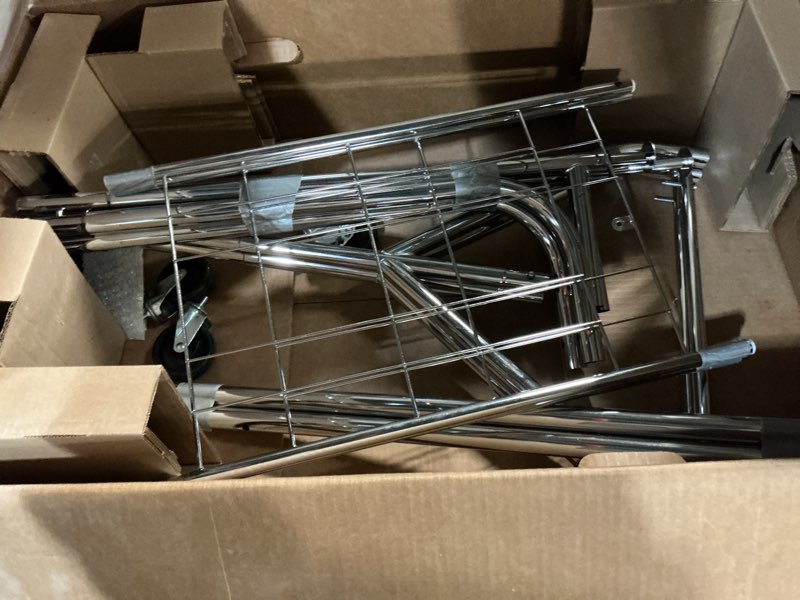 Condition photo showing As Is for majram garment rack,adjustable clothes hanging rack,portable clothings rack,metal clothes rack