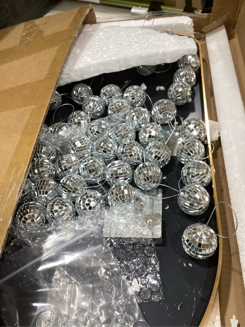 Condition photo showing Good Condition for aceorbit wedding seating chart mirror with 50 pcs disco ball place cards wedding reception display chart board our favorite people find your seat date signs for marriage decor