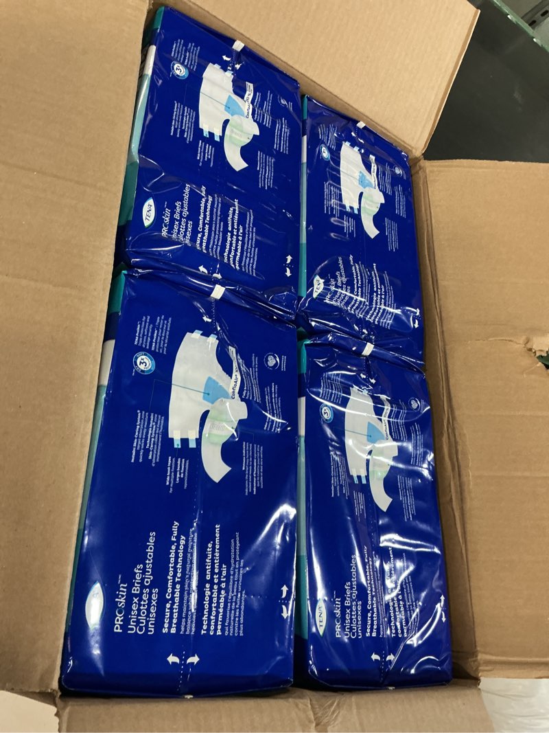 Condition photo showing New/Like New for tena proskin incontinence super briefs, adult diapers, super absorbency, bladder leaks control, large, 56 count large 56