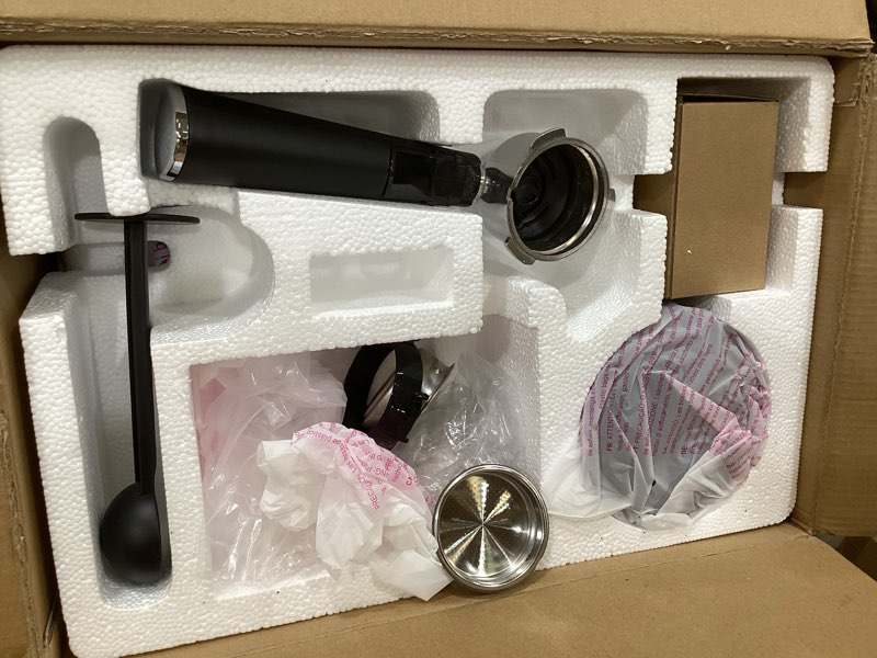Condition photo showing As Is for airmsen espresso machines with burr grinder, 20 bar, milk frother steam wand, stainless steel coffee maker for home - cappuccino latte & ??cold brew?? iced coffee maker & americano