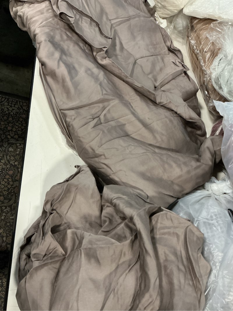 Condition photo showing As Is for quince bamboo duvet cover set of 3, king/cal king, stone