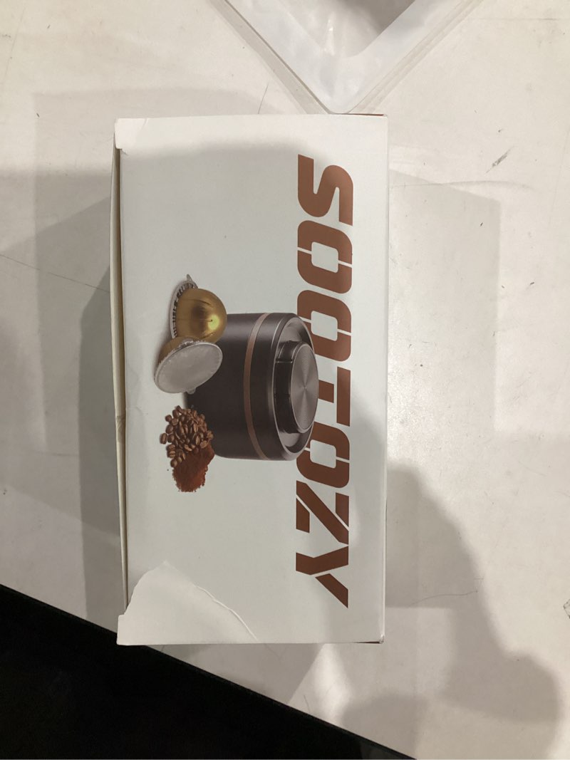 Condition photo showing New/Like New for Reusable Vertuo Capsule Pods Kit for Nespresso with 100PC AL Foil Seals Lids, Refillable Coffee Pods for VertuoLine Compatible with Nespresso VertuoPlus Espresso Machine 1 Pods Holder + 100 Lids + 1 Scoop