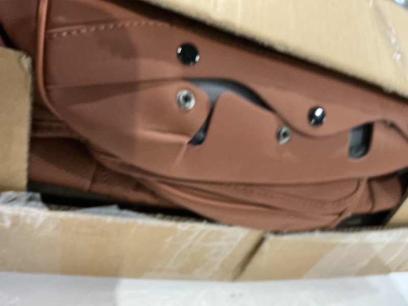 Condition photo showing Good Condition for car seat covers full set, breathable leather automotive front and rear seat covers, car seat protectors full set,universal automotive vehicle seat cover for most sedan suv pick-up trucks, brown front pair and rear headrestless brown