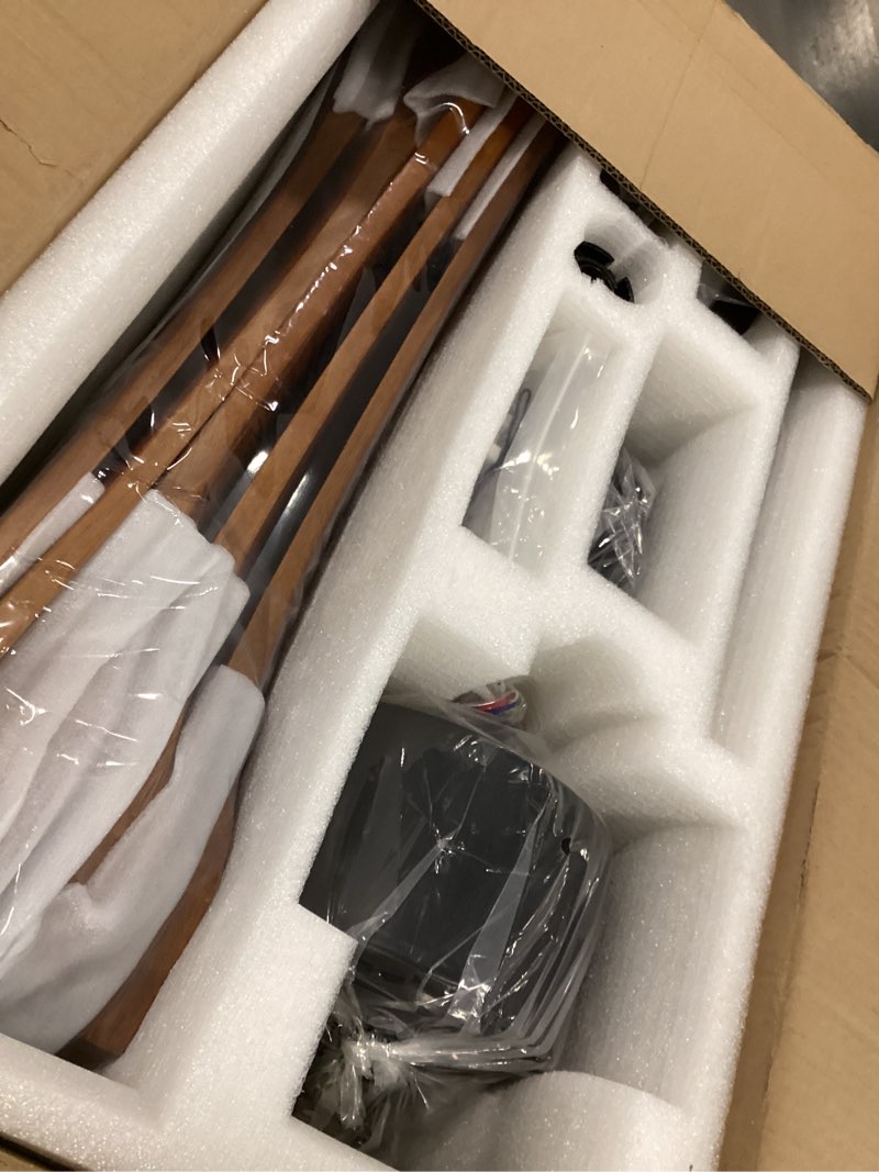 Condition photo showing Good Condition for Ceiling Fans with Lights and Remote, 52 Inch Outdoor Fans for Patios, USA Original Patent, ETL Listed, 3 Downrods, 5 Blades, 6 Speeds Reversible Noiseless DC Motor Wood Fans for Farmhouse, Walnut Wood Walnut Wood 52"