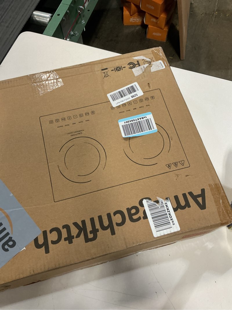 Condition photo showing New/Like New for Induction Cooktop with 2 Burners, Horizontal Electric Stove, Built-In Induction Cooker, 1800W Sensor Touch Electric Cooktop, 18 Power Levels, Timer, Safety Lock, 120V, 20 Inch