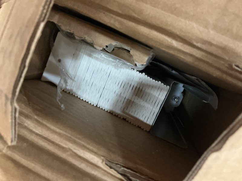 Condition photo showing As Is for lotus & windoware cordless, 2 inch faux wood blind, 70.5" wide x 60" long, window blinds, blinds & shades, blinds for indoor windows, embossed, bright white bright white 70.5" x 60"
