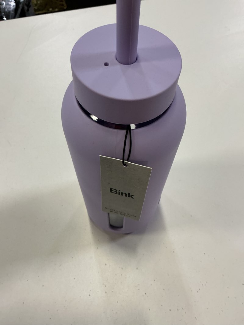 Condition photo showing New/Like New for bink 36 oz. big bottle with straw cap purple