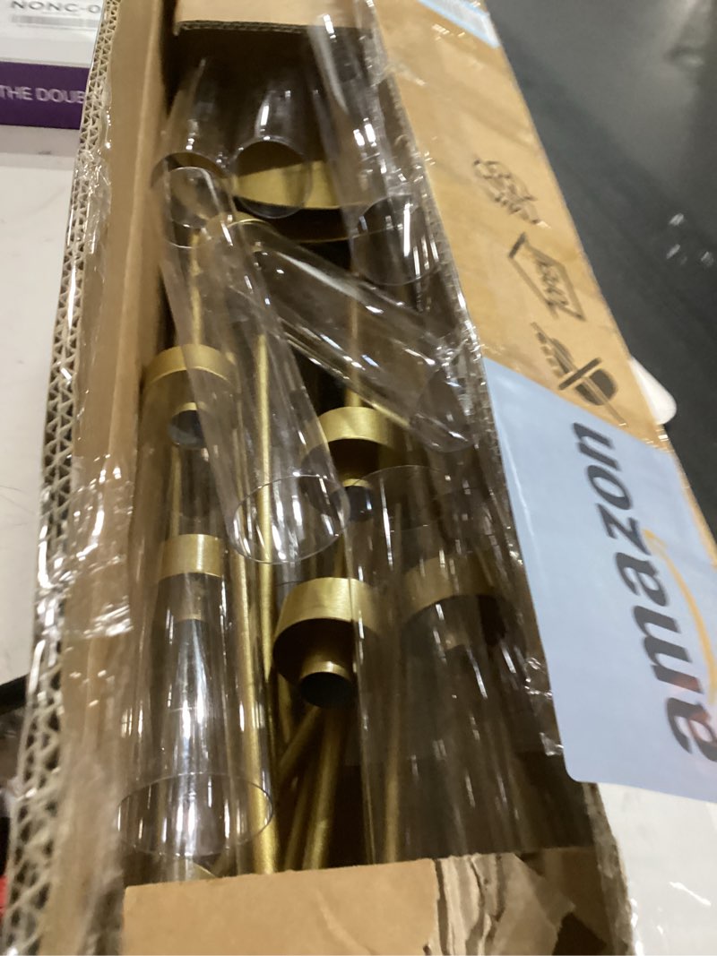 Condition photo showing As Is for 4pcs floor candelabra centerpiece for wedding,tall acrylic candelabra 5 arm gold candlestick holders for valentine's day concert reception easter gifts prom entrance decorations candelabros navideños 39”tall 4