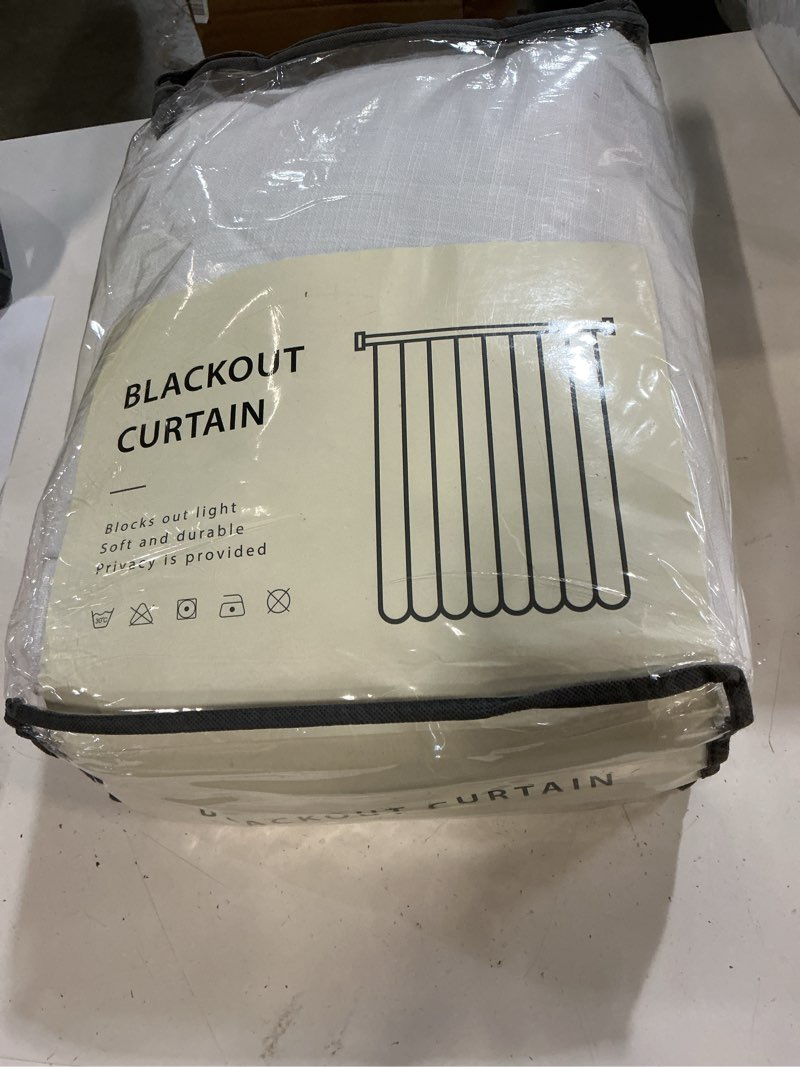 Condition photo showing New/Like New for inovaday pinch pleated curtains, 100% blackout curtains thermal pinch pleated curtains blackout, linen blackout curtains drapes for bedroom/living room - w40 x l108, white white 40"w x 108"l (pack of 2)