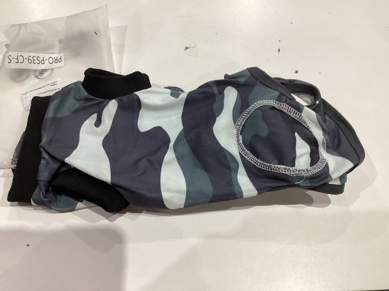 Condition photo showing Good Condition for lukovee recovery suit for dogs, zipper on recovery suit for female male dog, onesie abdominal wounds cone e-collar alternative prevent licking spay recovery suit (s,cf) small camouflage
