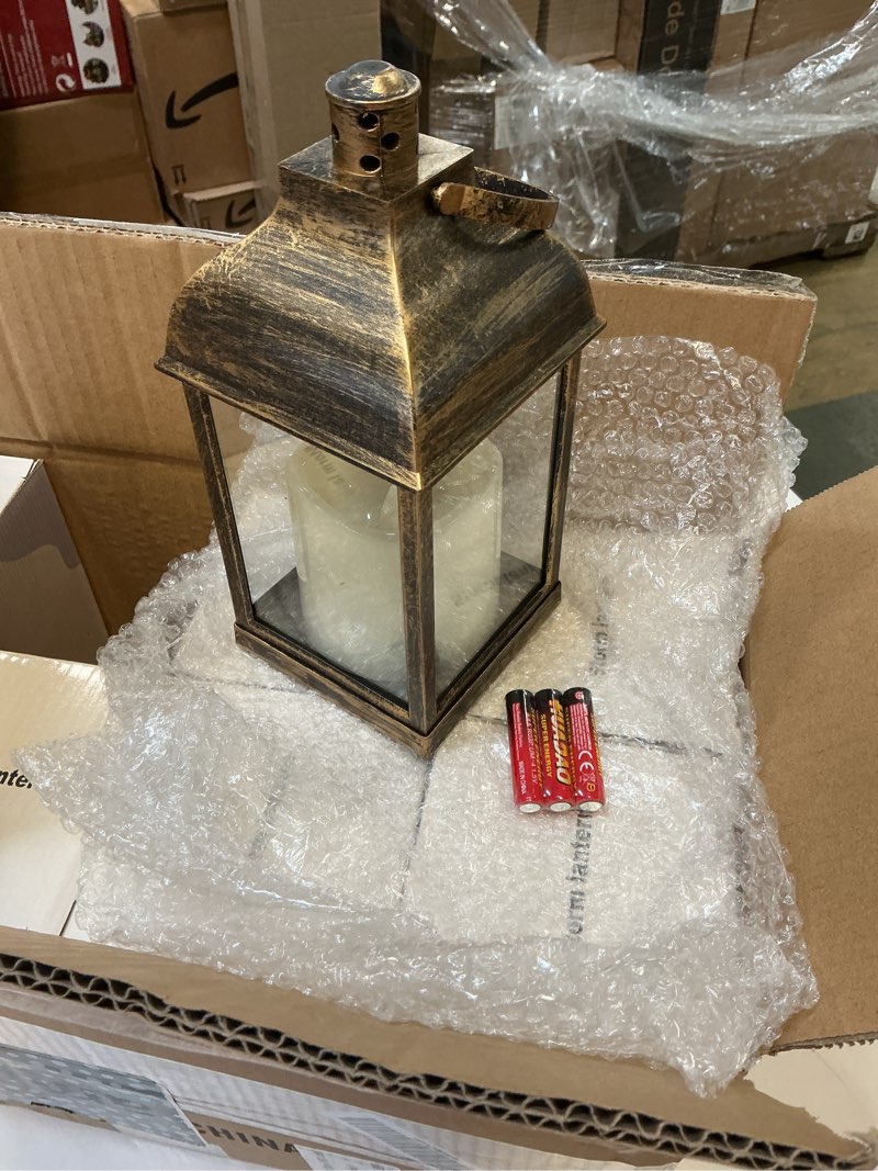 Condition photo showing New/Like New for Kittmip 8 Pcs 10 Inch Dark Bronze Decorative Candle Lantern Bulk for Wedding Centerpieces Bronze Lan