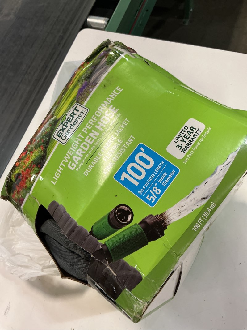 Condition photo showing As Is for expert gardener lightweight performance garden hose, 100 ft.