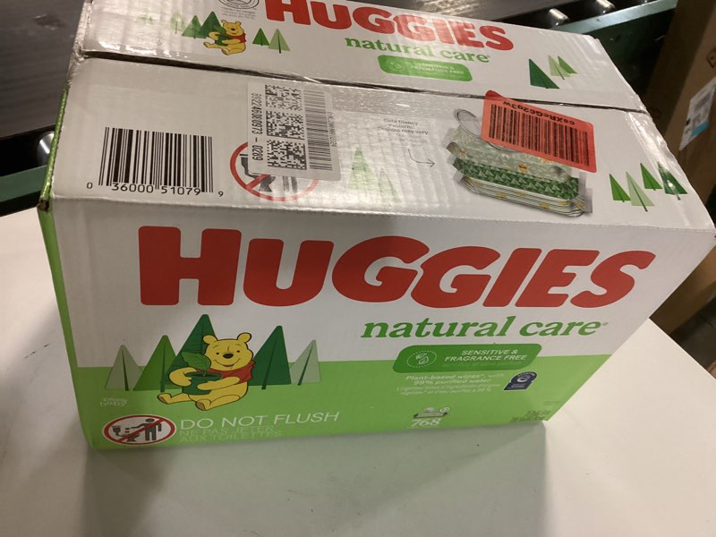 Condition photo showing New/Like New for Huggies Natural Care Sensitive Unscented Baby Wipes - 768ct