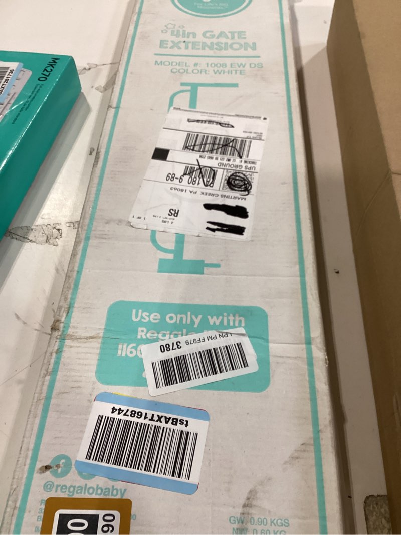 regalo extension for safety gate,white,4 inch wide 4"