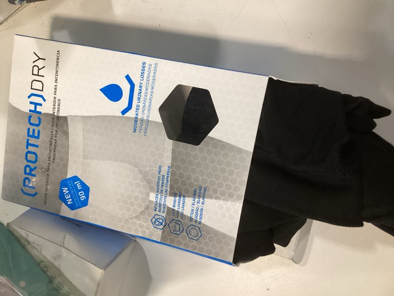 Condition photo showing Good Condition for Washable & Reusable Urinary Incontinence Cotton Boxer Brief Underwear for Men, Black Small