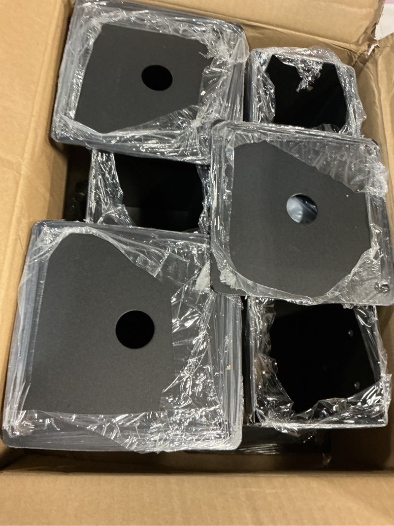 Condition photo showing New/Like New for 4x4 Post Base, Inner Size 3.5"x3.5"Deck Post Base, Deck Post Base for Concrete, for Mailbox Support Wood Fence Post Anchort (Black - Set 4)