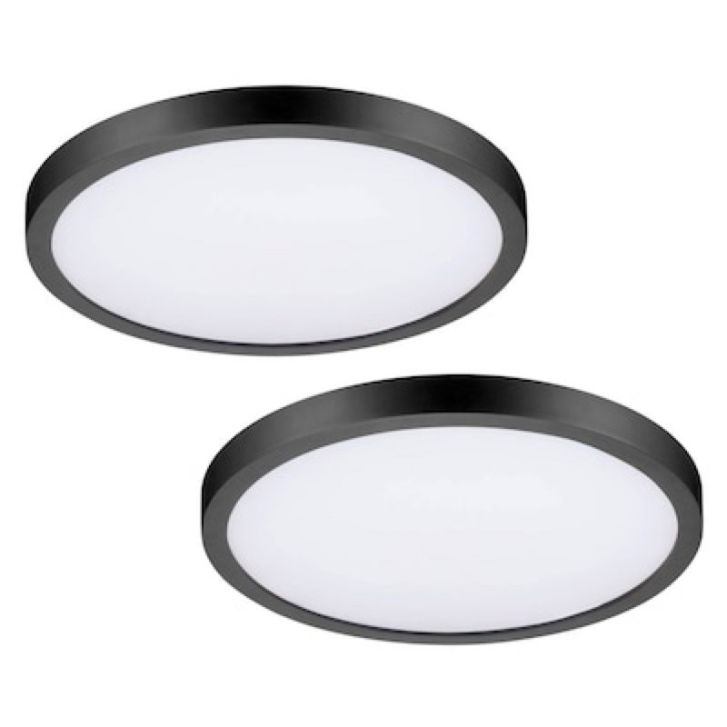 project source edge light 13-in black outdoor 1 -light led tunable white flush