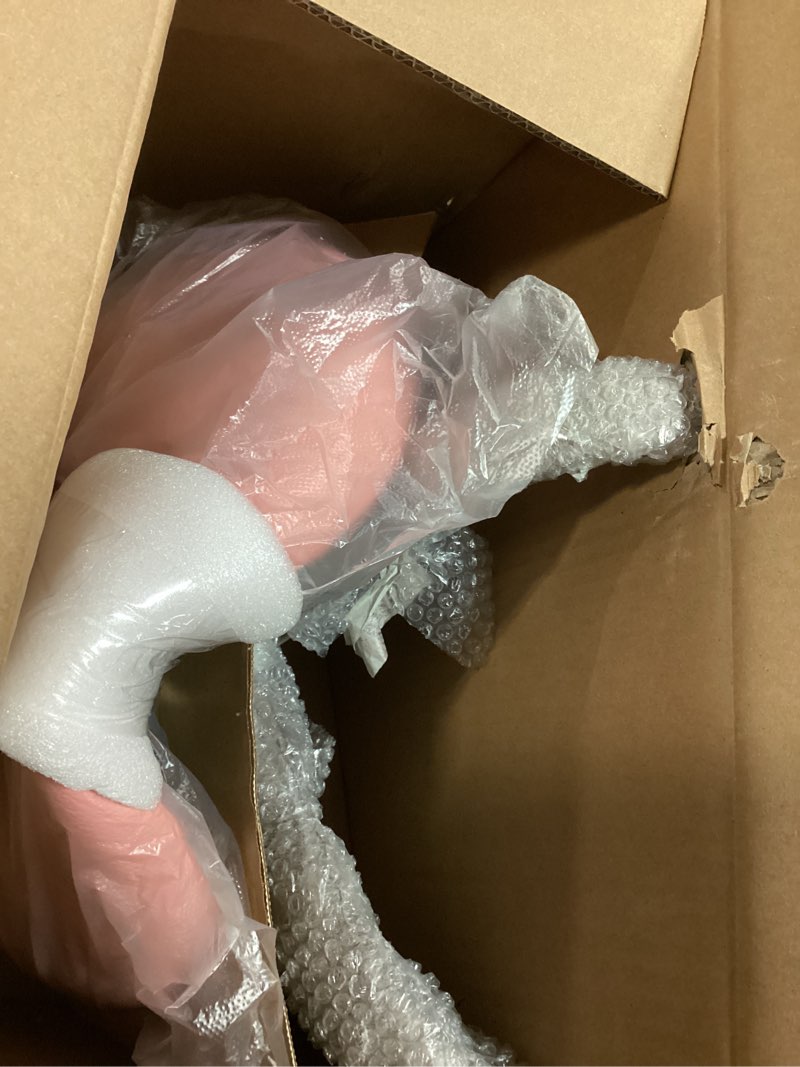 Condition photo showing Good Condition for KKTONER Rolling Saddle Stool PU Leather Swivel Adjustable Rolling Stool with Wheels Salon Chair (Pink)