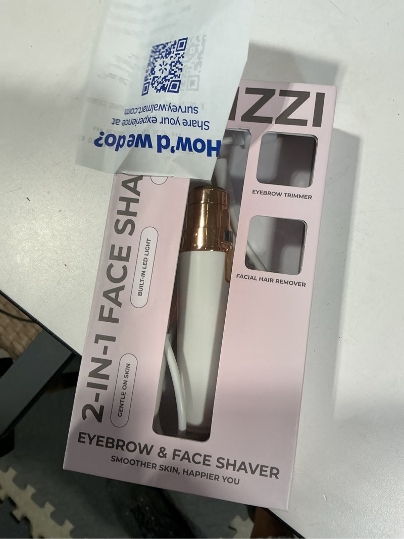 Condition photo showing Good Condition for kenzzi 2-in-1 rechargeable women’s face electric shaver and facial hair remover with eyebrow trimmer, white and rose gold