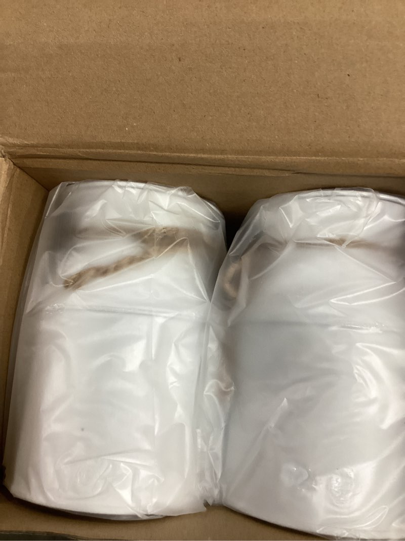 Condition photo showing New/Like New for Domensi 6 Pcs 5.12 Inch Farmhouse Metal Flower Vase Galvanized Milk Can Jug Vase with Twine Bow Rustic Flower Buckets for Floral Table Centerpiece Wedding Home Kitchen Decor (5.12 Inch,White) 5.12 Inch White 6