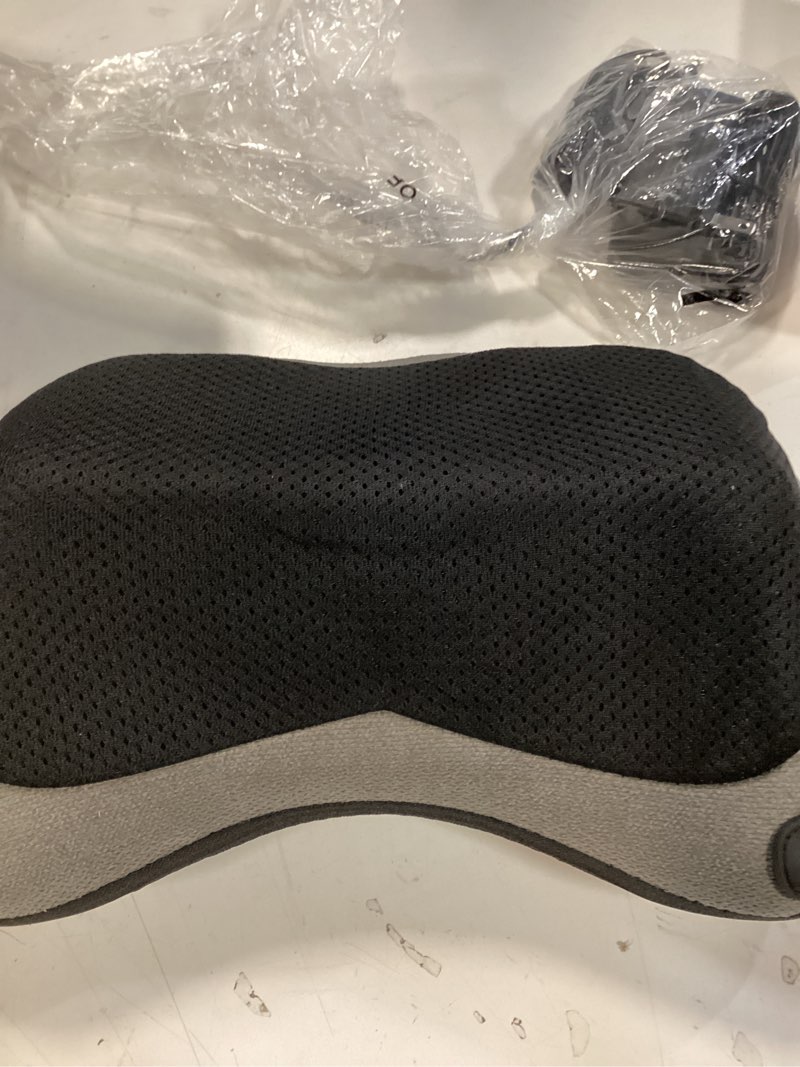 Condition photo showing As Is for Papillon Shiatsu Back Massager with Heat, Deep Tissue Massage Pillow for Neck,Shoulder,Foot & Lower Back Pain Relief,Electric Kneading Massager for Home, Office, Car-Gifts for Mom, Dad, Men, Women Gray