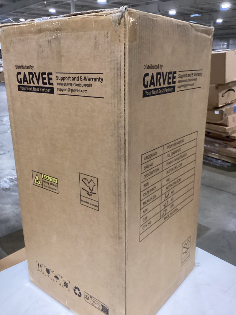 Condition photo showing As Is for garvee 8 gal round trash can, 30l modern garbage can with soft close lid and foot pedal, removable inner bucket for living room, office, bathroom, kitchen