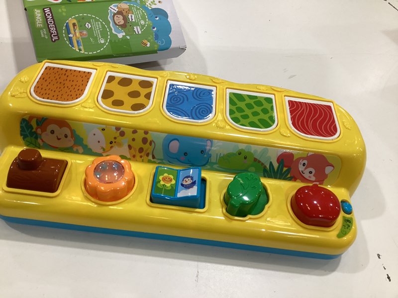 Condition photo showing Good Condition for interactive pop up animal toys with music & light, montessori cause and effect toys for 1 year old boy girl early learning musical baby toy 9-12-18 months stem toddler toy age 1-2 gift for infant