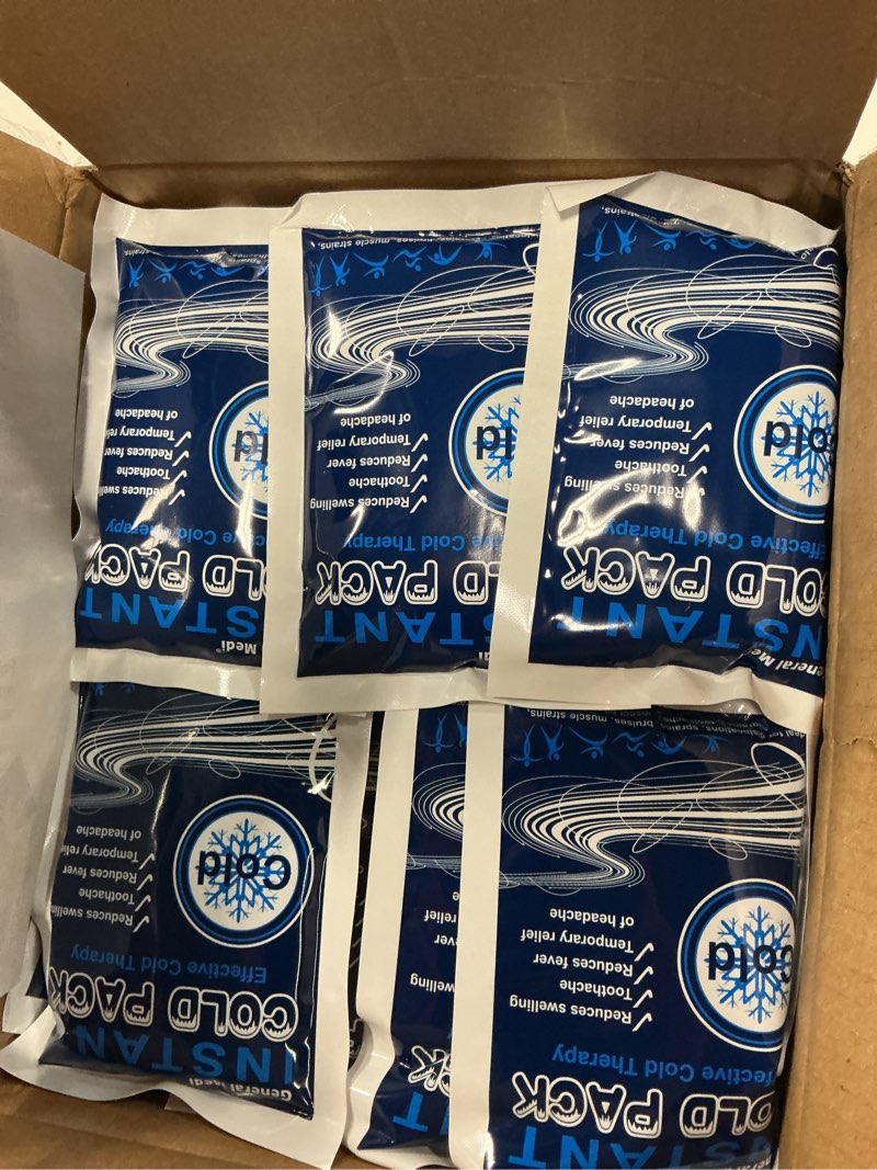 Condition photo showing Good Condition for general medi instant ice cold pack (4”x 5.5”) – 25 packs disposable cold therapy ice packs for pain relief, swelling, inflammation, sprains, toothache – for athletes & outdoor activities 25 count (pack of 1)