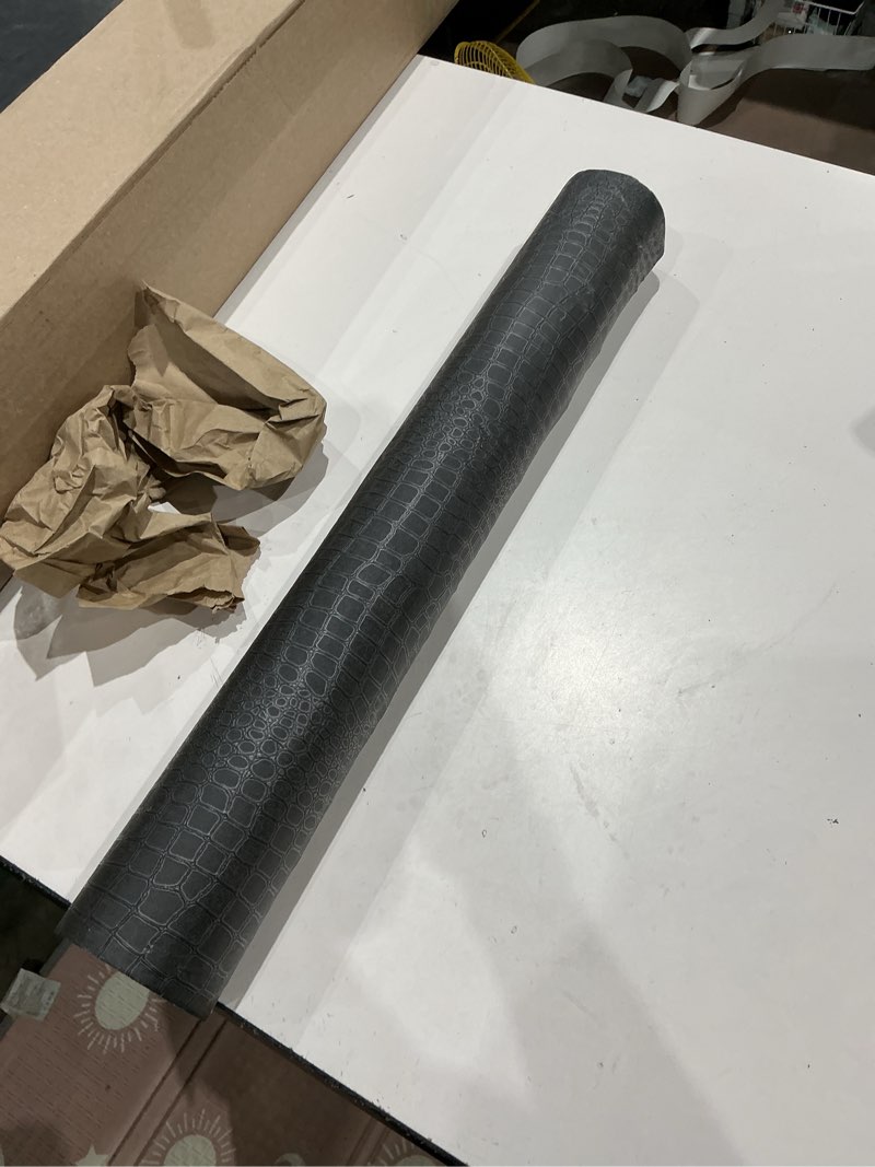 Condition photo showing Good Condition for livelynine 15.8x395 textured black peel and stick wallpaper waterproof bathroom removable faux leather 3d crocodile black wall paper self adhesive contact paper decorative kitchen cabinet vinyl wrap 395" x 15.8" black crocodile