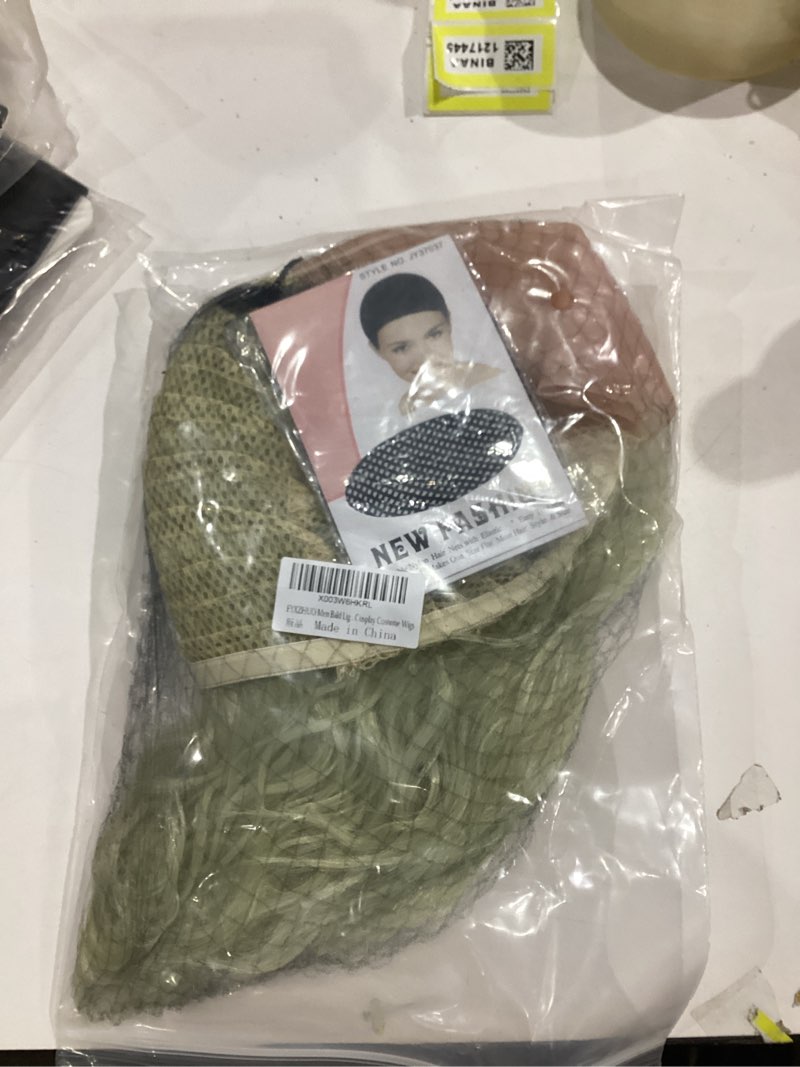 Condition photo showing New/Like New for Men Bald Light Green Short Curly Wig Unisex Halloween Cosplay Costume Wigs