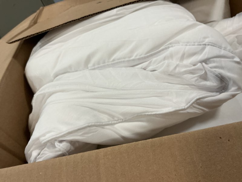 Condition photo showing As Is for elemuse full mattress topper for back pain, extra thick mattress pad cover, plush soft pillowtop with elastic deep pocket, overfilled down alternative filling white full