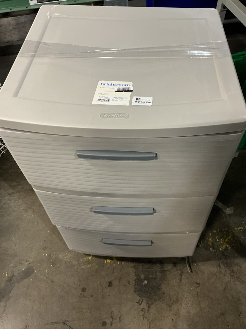 Condition photo showing Good Condition for 3 drawer storage cabinet gray - brightroom™: plastic utility storage drawers, universal organization, no assembly required