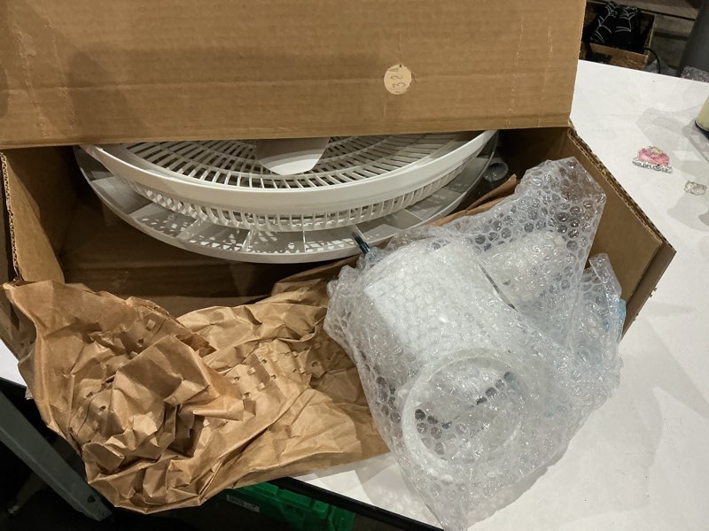 Condition photo showing As Is for lasko cyclone 18" 3-speed adjustable oscillating pedestal fan, white, s18931