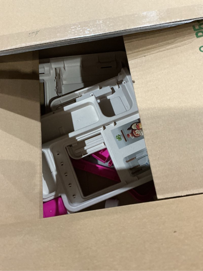Condition photo showing As Is for kids kitchen playset, 36.22'' play kitchen for toddlers 1-3 with steam, sound & light, cooking stove, play sink, oven and toy kitchen accessories, kitchen set for toddlers girls 3 4 5 (pink)