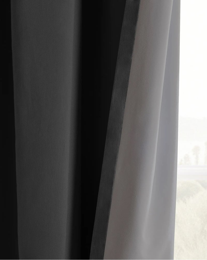 quince european linen true blackout curtain greey 48x84 in