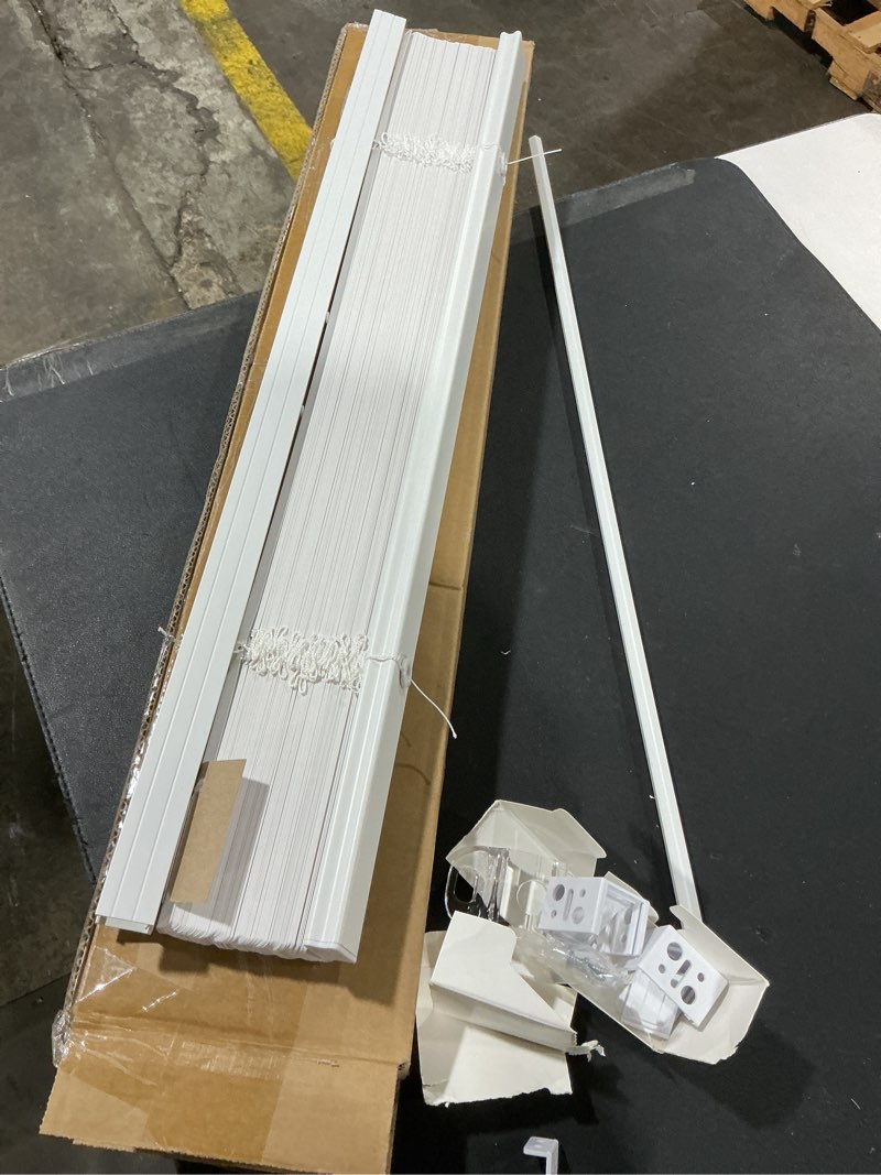 Condition photo showing Good Condition for Lumino - Cordless Light Filtering Mini Blinds for Indoor Windows - 24.5" W x 36" L - White, 1" Vinyl Slats, Smooth Lift Operation, Horizontal Window Blinds for Home 24.5"W x 36"H