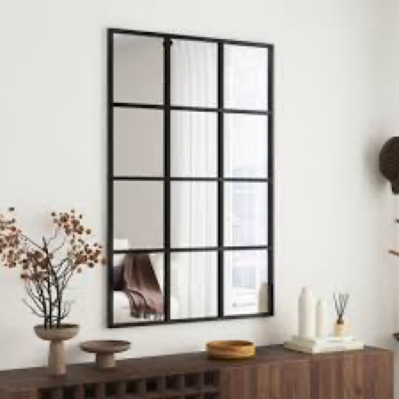 Windowpane Mirror Full Length 71"x30" Wall Mounted Art Pane Mirror Farmhouse Decorative Floor Mirror Leaning Hanging Wall Mirror for Bedroom Living Room Entrance