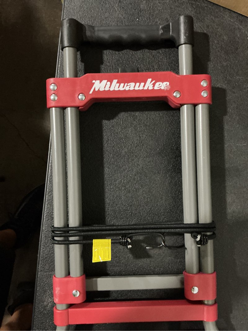 milwaukee hand trucks fold-up convertible hand truck, 4-piece frame, compact storage, 300 lb capacity, red