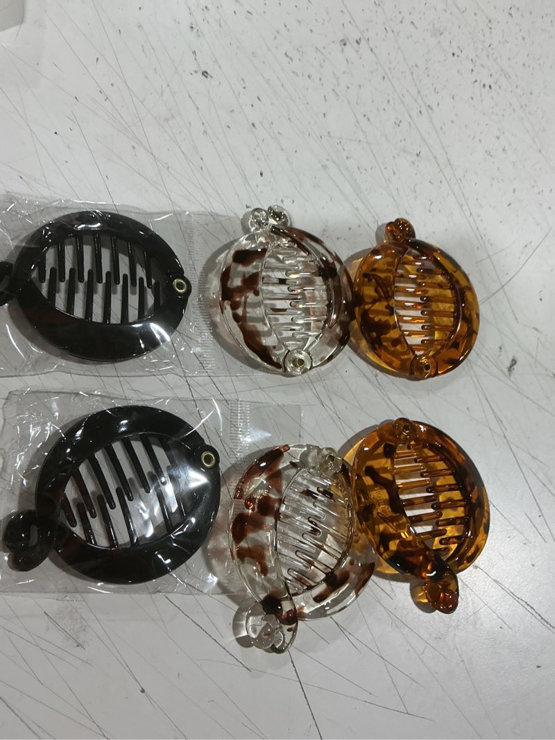 Condition photo showing As Is for willbond 6 pieces banana hair clips banana combs fishtail hair clip combs resin fish grips for women accessories